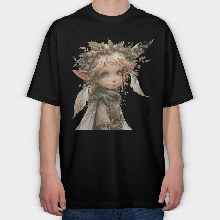 Elf Christmas Garden, Tricou Oversize Barbati (Unisex)