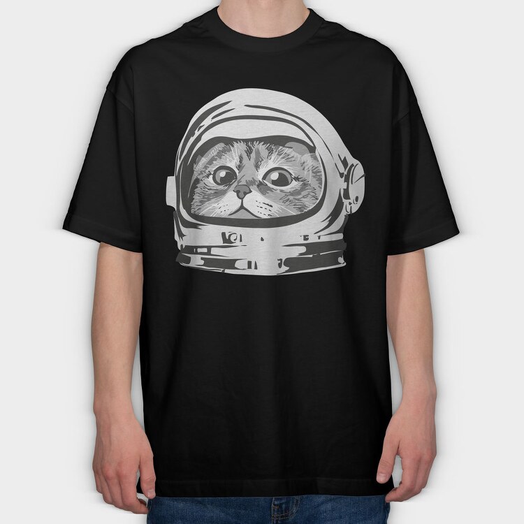 Space Cat Astronaut 1, Tricou Oversize Barbati (Unisex)