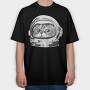 Space Cat Astronaut 1, Tricou Oversize Barbati (Unisex)