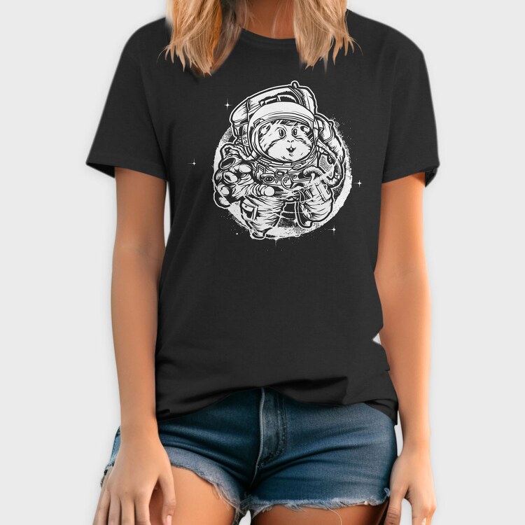 Space Cat Astronaut, Tricou Barbati (Unisex)