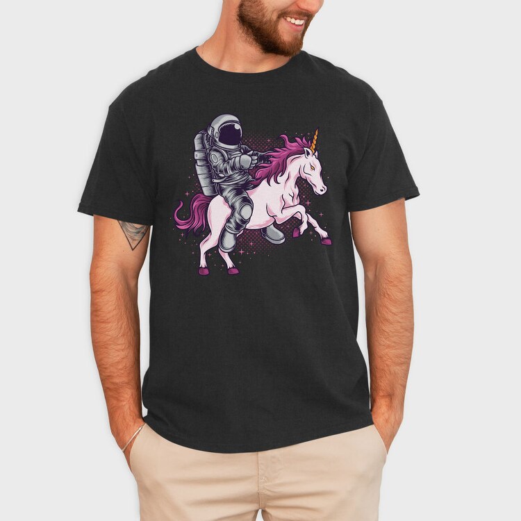 Astronaut Unicorn Space Ride, Tricou Barbati (Unisex)