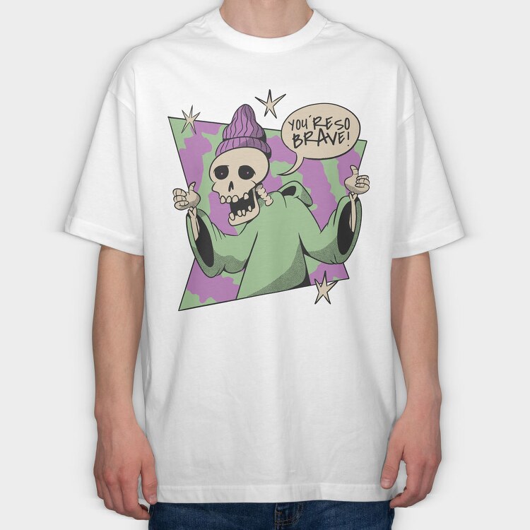 Supportive Skeleton Brave, Tricou Oversize Barbati (Unisex)