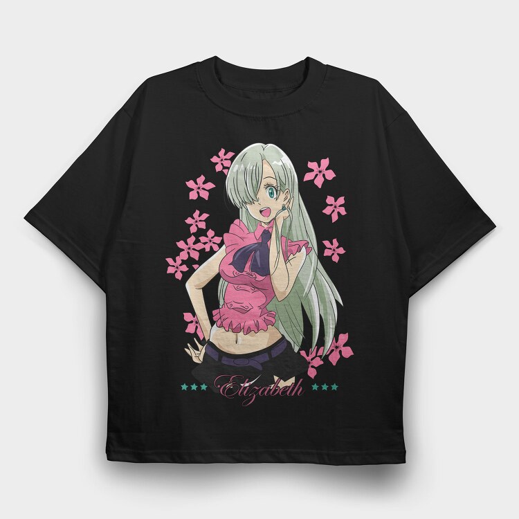 Elizabeth Cherry Blossom, Tricou Oversize Barbati (Unisex)