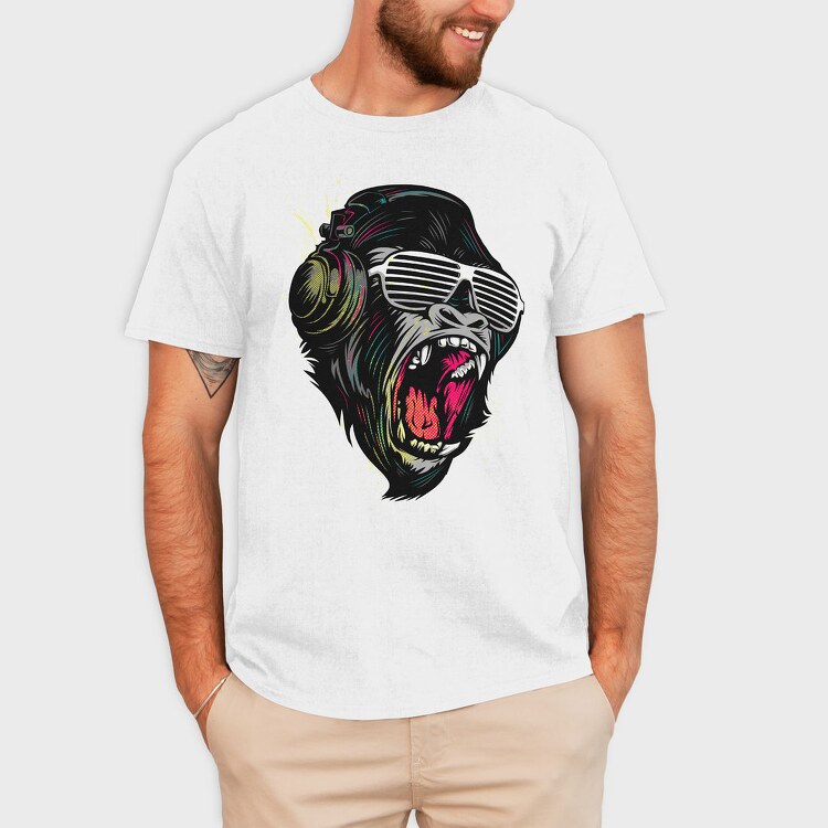 Neon Gorilla Howl, Tricou Barbati (Unisex)