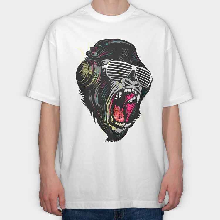 Neon Gorilla Howl, Tricou Oversize Barbati (Unisex)