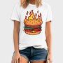 Flaming Burger Feast, Tricou Barbati (Unisex)