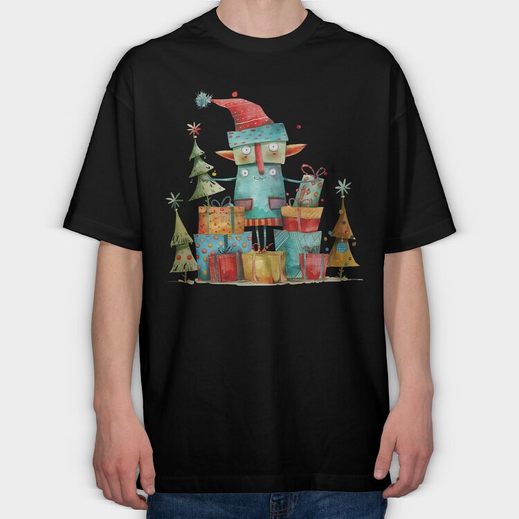 Elf Christmas Gifts, Tricou Oversize Barbati (Unisex)