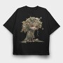 Elf In Leaves, Tricou Oversize Barbati (Unisex)