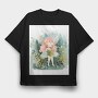 Elf Reading Book, Tricou Oversize Barbati (Unisex)