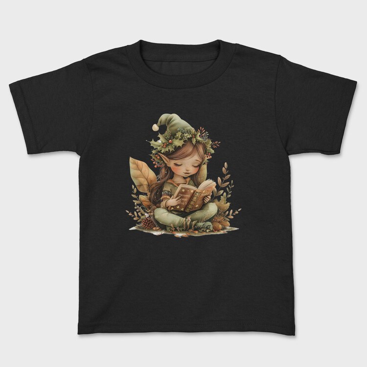 Elf Reading Holly Garden, Tricou Copii