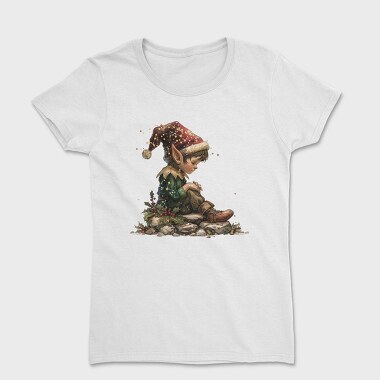 Elf Sitting Christmas, Tricou Femei