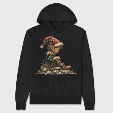 Elf Sitting Christmas, Hanorac Oversize Barbati (Unisex)