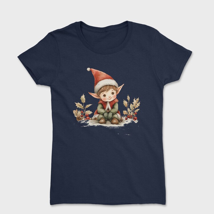 Elf Sitting Snow, Tricou Femei
