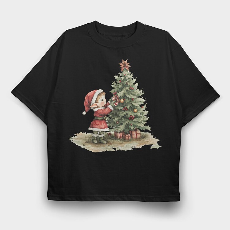 Elf Spirit Shine Tree, Tricou Oversize Barbati (Unisex)