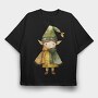 Elf Watercolor Hat, Tricou Oversize Barbati (Unisex)