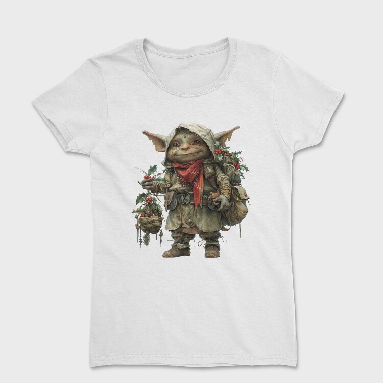 Elf With Holly Ornament, Tricou Femei