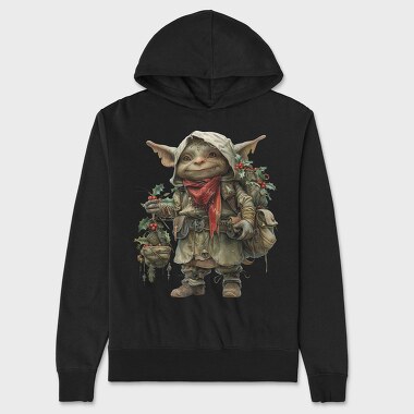 Elf With Holly Ornament, Hanorac Oversize Barbati (Unisex)