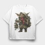 Elf With Holly Ornament, Tricou Oversize Barbati (Unisex)