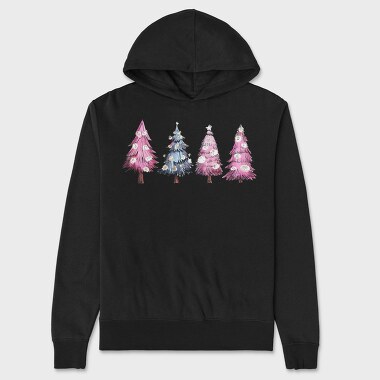 Enchanted Christmas Trees, Hanorac Oversize Barbati (Unisex)