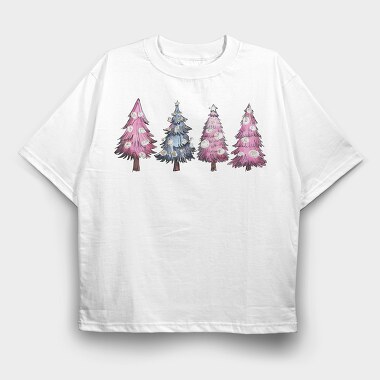 Enchanted Christmas Trees, Tricou Oversize Barbati (Unisex)