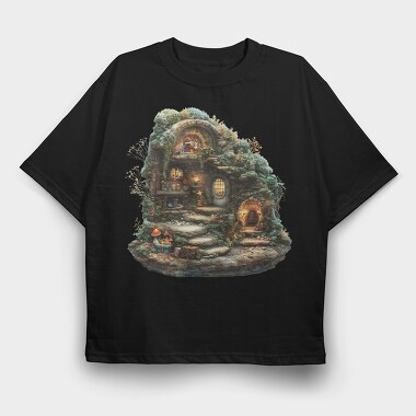 Enchanted Fairy Hut, Tricou Oversize Barbati (Unisex)