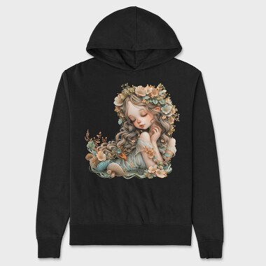 Enchanted Flower Crown, Hanorac Oversize Barbati (Unisex)
