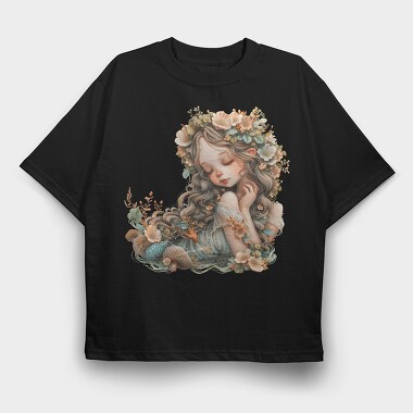 Enchanted Flower Crown, Tricou Oversize Barbati (Unisex)
