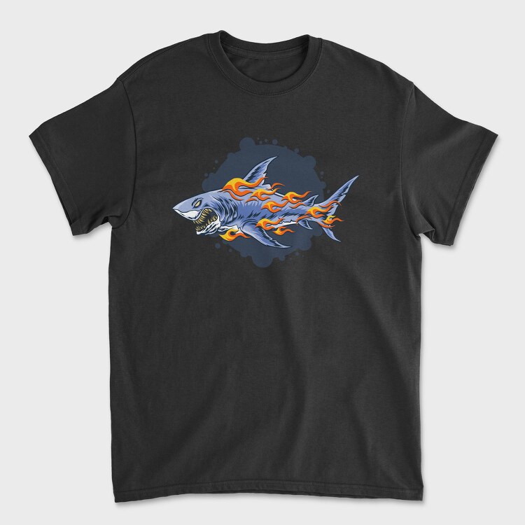 Flaming Shark Attack, Tricou Barbati (Unisex)