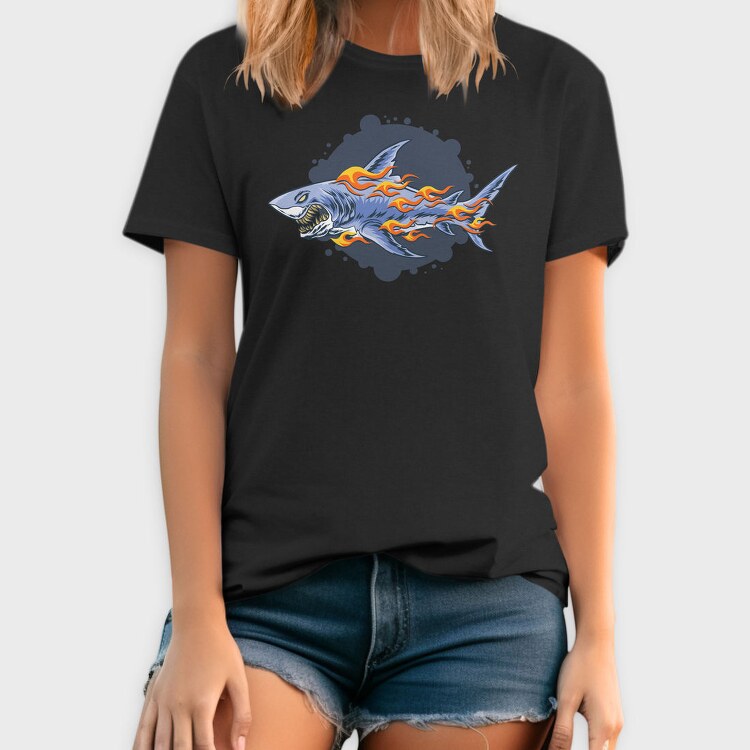 Flaming Shark Attack, Tricou Barbati (Unisex)