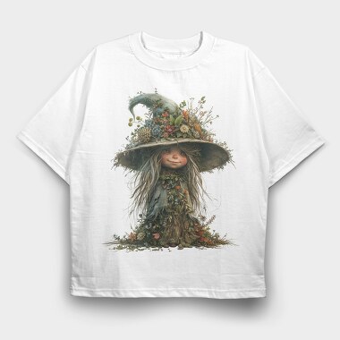Enchanted Garden Wolf, Tricou Oversize Barbati (Unisex)