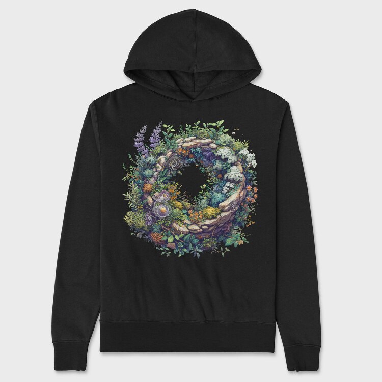 Enchanted Garden Wreath, Hanorac Oversize Barbati (Unisex)