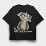 Enchanted Owl Feather, Tricou Oversize Barbati (Unisex)