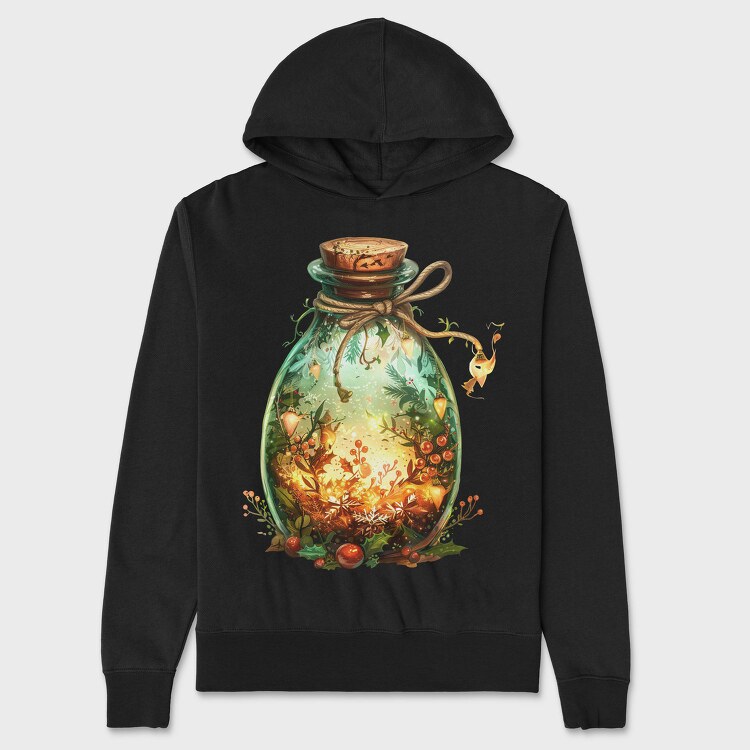 Enchanted Winter Bottle, Hanorac Oversize Barbati (Unisex)