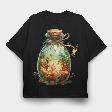 Enchanted Winter Bottle, Tricou Oversize Barbati (Unisex)