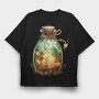 Enchanted Winter Bottle, Tricou Oversize Barbati (Unisex)
