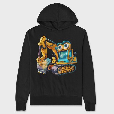 Excavator Face Clipart, Hanorac Oversize Barbati (Unisex)