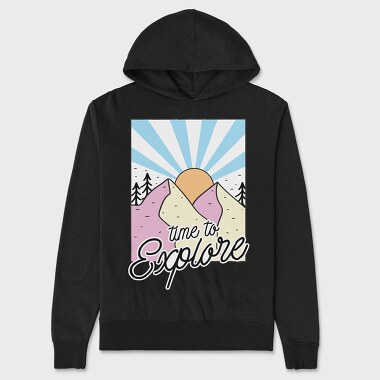 Exploration Mountain Sunrise, Hanorac Oversize Barbati (Unisex)