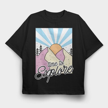 Exploration Mountain Sunrise, Tricou Oversize Barbati (Unisex)