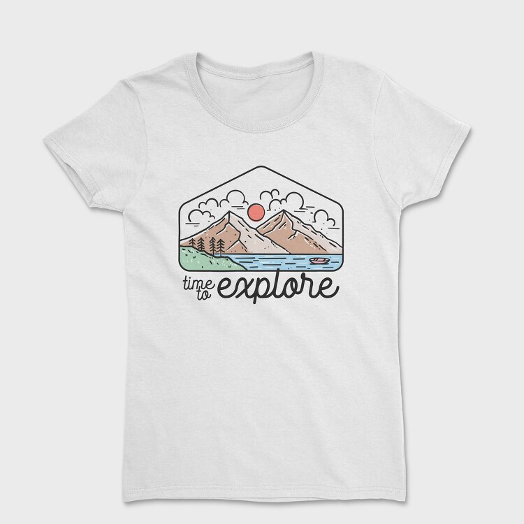 Explore Mountain Silhouette, Tricou Femei