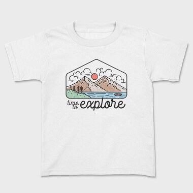 Explore Mountain Silhouette, Tricou Copii