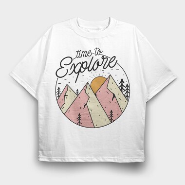 Explore Mountain Sunrise, Tricou Oversize Barbati (Unisex)
