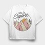 Explore Mountain Sunrise, Tricou Oversize Barbati (Unisex)