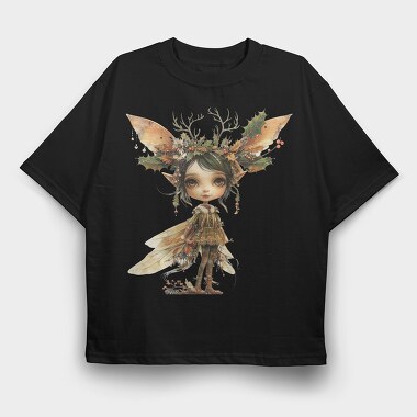 Faery Holly Christmas, Tricou Oversize Barbati (Unisex)