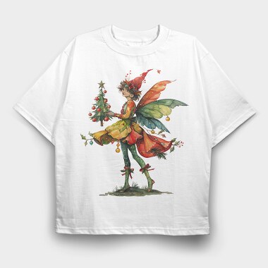Fairy Christmas Bell Journey, Tricou Oversize Barbati (Unisex)