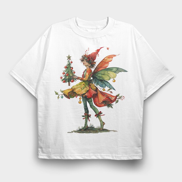 Fairy Christmas Bell Journey, Tricou Oversize Barbati (Unisex)