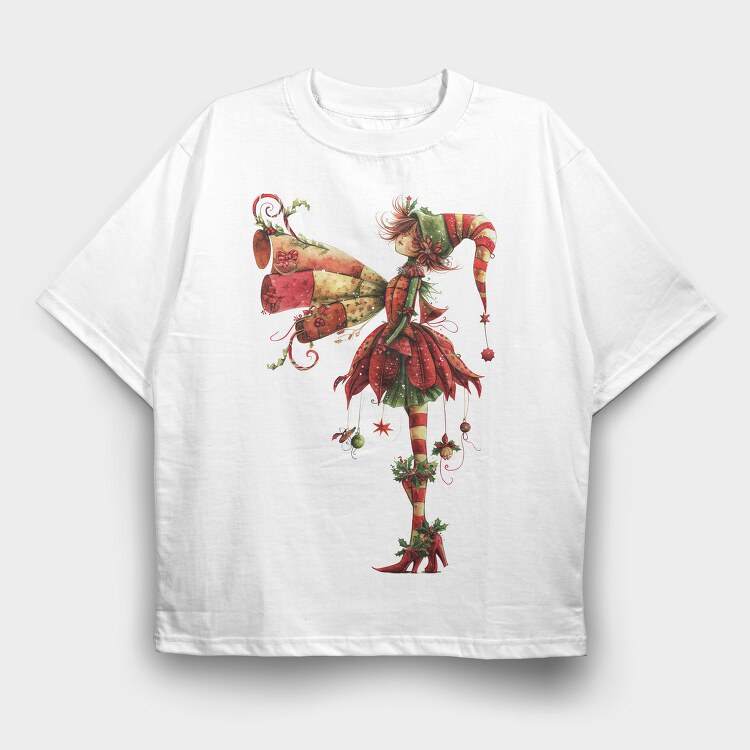 Fairy Christmas Spirit, Tricou Oversize Barbati (Unisex)