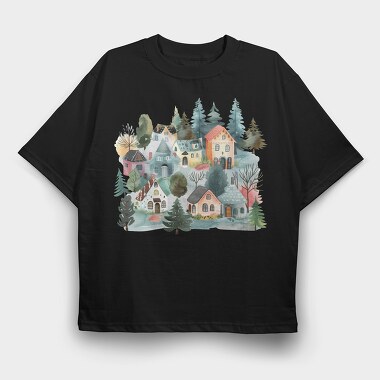 Fairy Cottage Nest, Tricou Oversize Barbati (Unisex)
