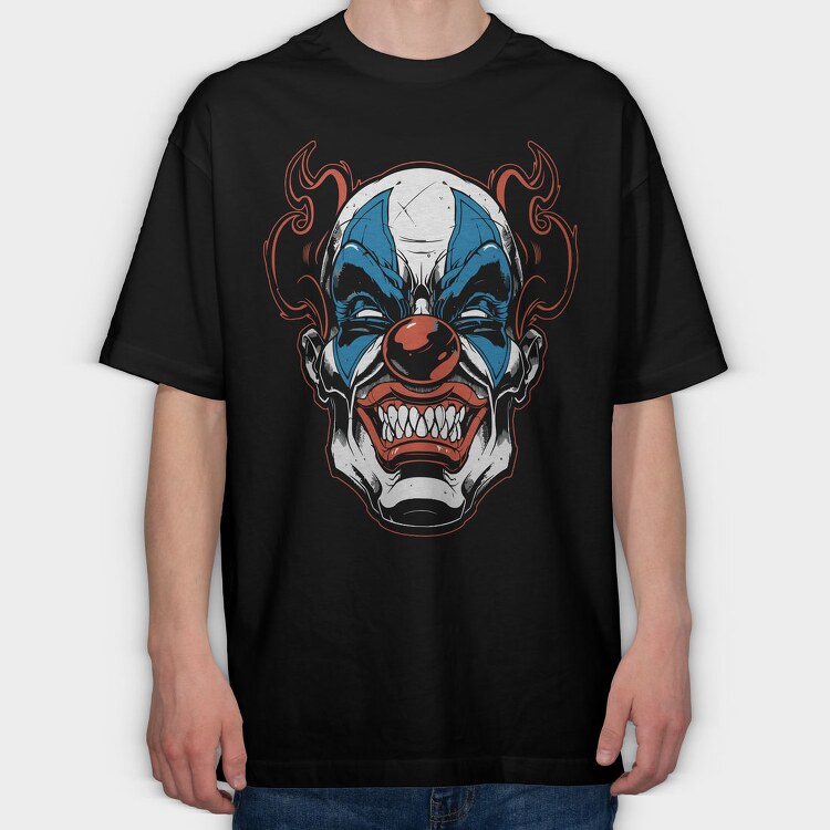 Clown Face Scream, Tricou Oversize Barbati (Unisex)