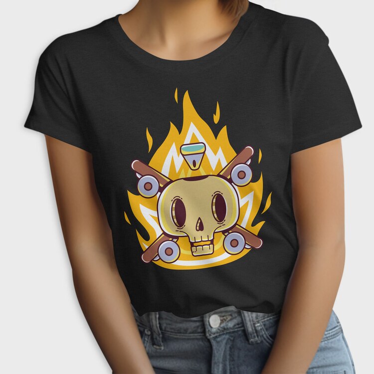 Flaming Skull Wheels, Tricou Femei
