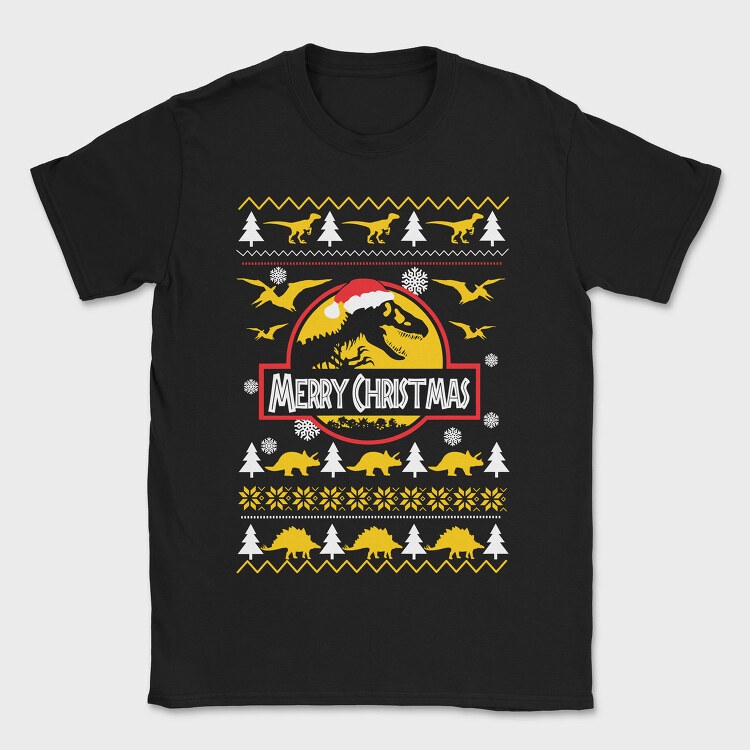 Dino Xmas, Tricou Barbati (Unisex)